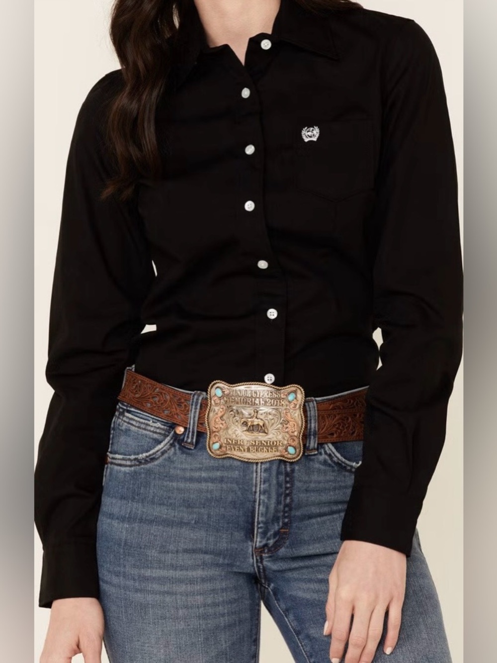 Cinch Western Button Down Shirt Women’s Black Rodeo Size XXL
